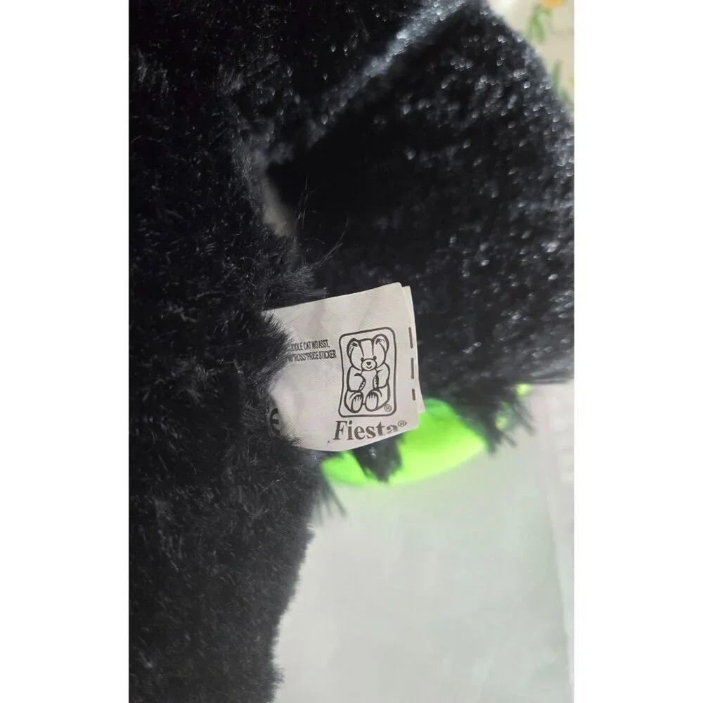 Fiesta Black Zombie Cat with Green Accents & Witch Hat and Blood‎ Shot Eyes